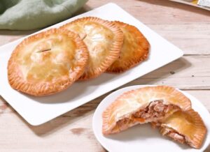 CORNED BEEF HAND PIE WITH CABBAGE AND SPICY MUSTARD
